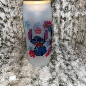 Hand made 20oz frosted stitch glass can